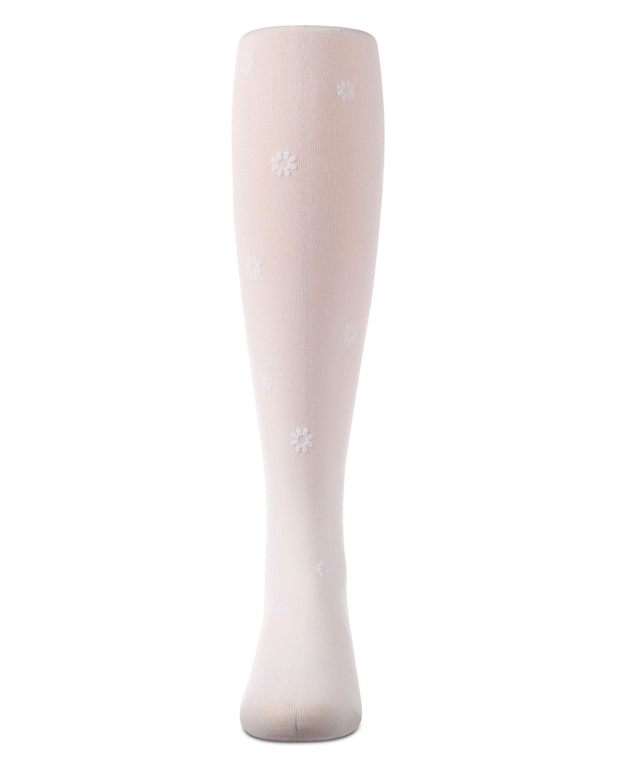 Girls "Daisy Flower" Flocked Opaque Fine-Gauge Fashion Tights