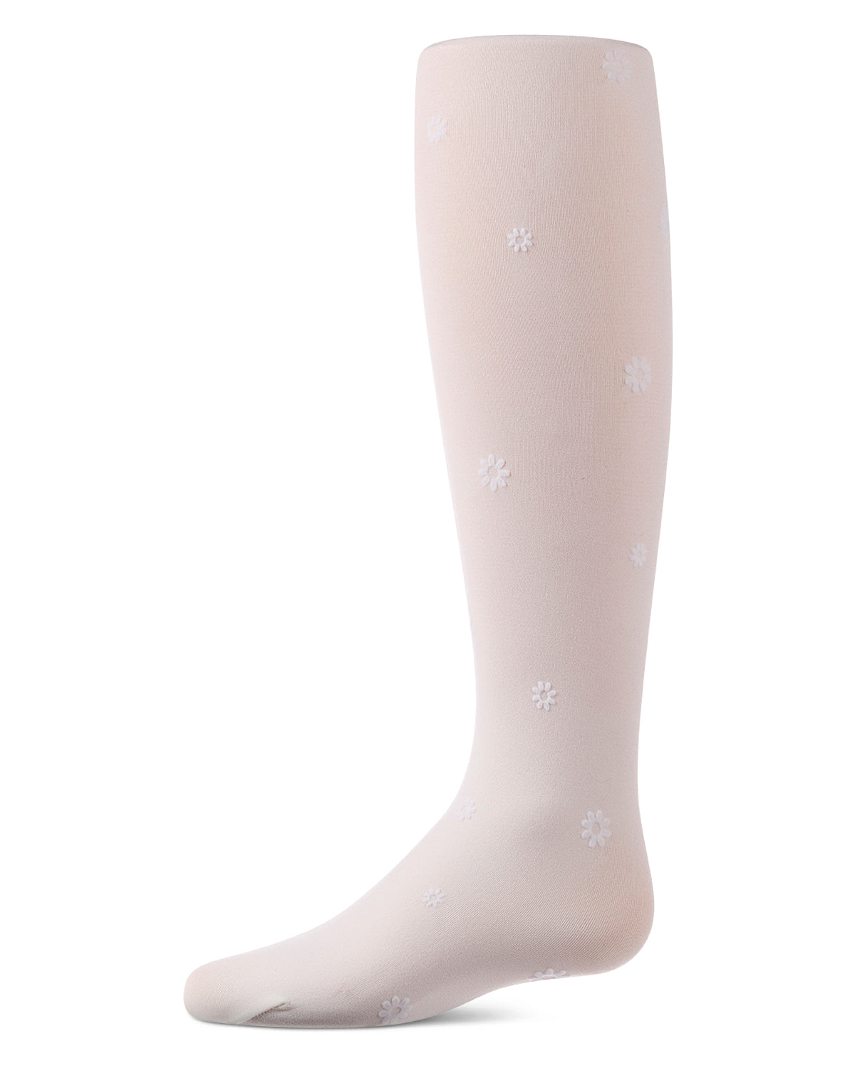 Girls "Daisy Flower" Flocked Opaque Fine-Gauge Fashion Tights