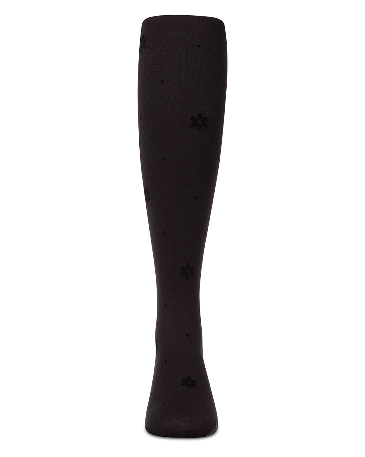 Girls "Dotted Bloom" Flocked Opaque Fashion Tights