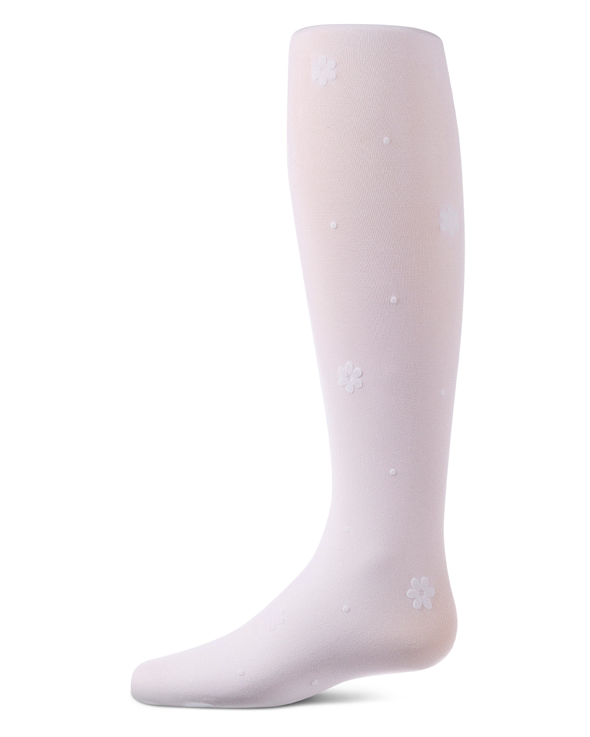Girls "Dotted Bloom" Flocked Opaque Fashion Tights