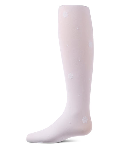 Girls "Dotted Bloom" Flocked Opaque Fashion Tights