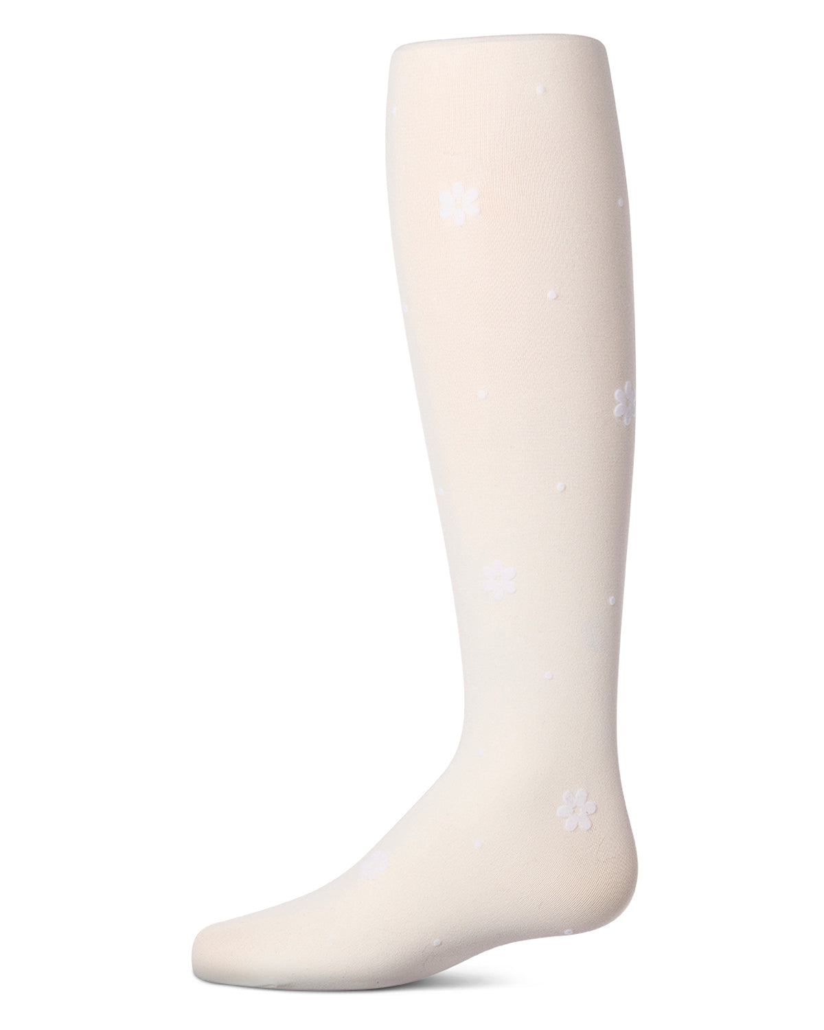 Girls "Dotted Bloom" Flocked Opaque Fashion Tights