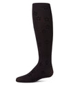 Girls "Confetti Flower" Flocked Opaque Fine-Gauge Fashion Tights