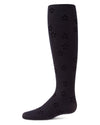 Girls "Confetti Flower" Flocked Opaque Fine-Gauge Fashion Tights