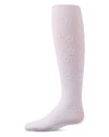Girls "Confetti Flower" Flocked Opaque Fine-Gauge Fashion Tights