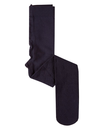 Girls Drop-Stitch Diamond-Pattern Cotton-Rich Mini-Ribbed Tights