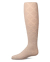 Girls Drop-Stitch Diamond-Pattern Cotton-Rich Mini-Ribbed Tights