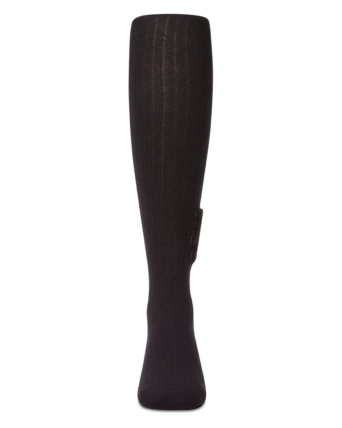Girls "Cozy Cub" Ribbed Cotton-Rich Applique-Trimmed Sweater Tights