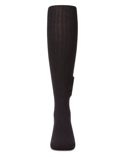 Girls "Cozy Cub" Ribbed Cotton-Rich Applique-Trimmed Sweater Tights