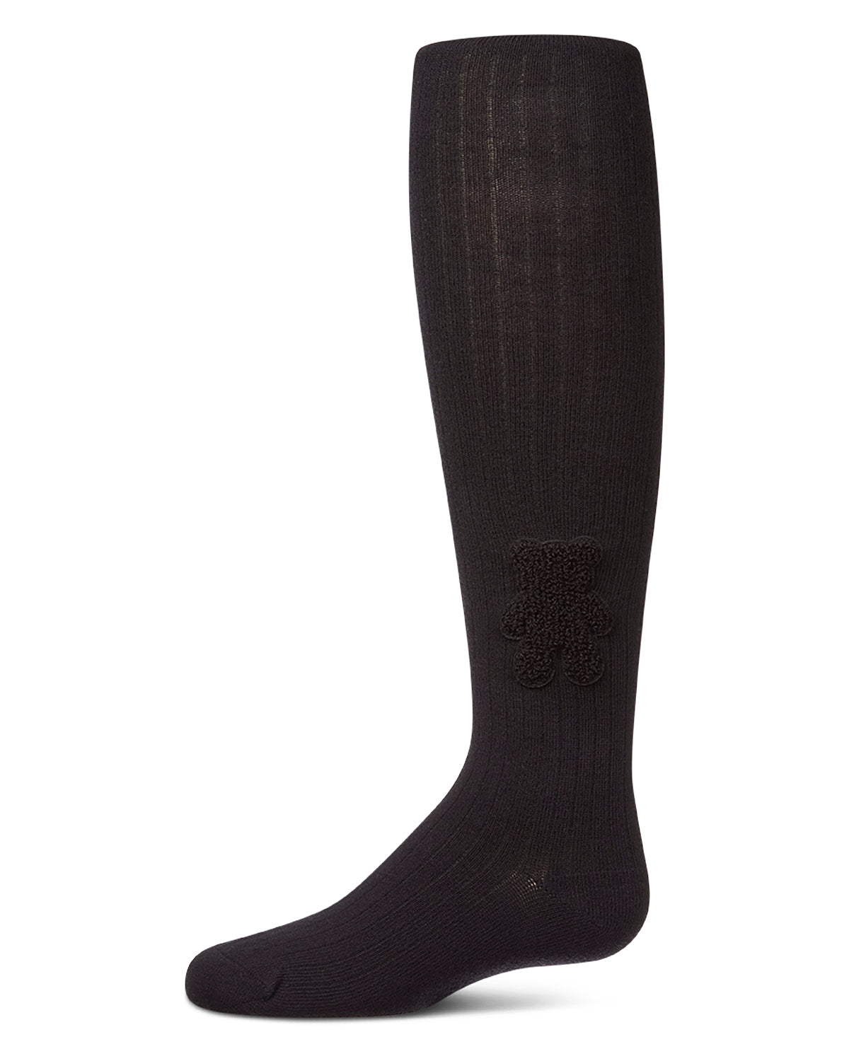 Girls "Cozy Cub" Ribbed Cotton-Rich Applique-Trimmed Sweater Tights