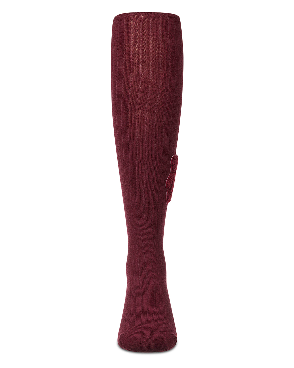 Girls "Cozy Cub" Ribbed Cotton-Rich Applique-Trimmed Sweater Tights
