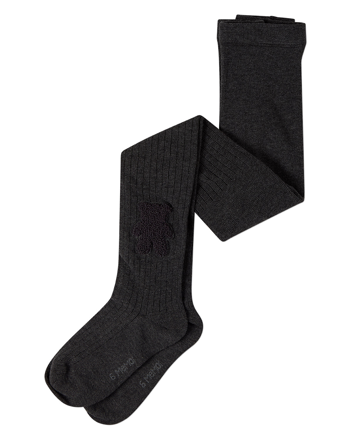 Girls "Cozy Cub" Ribbed Cotton-Rich Applique-Trimmed Sweater Tights