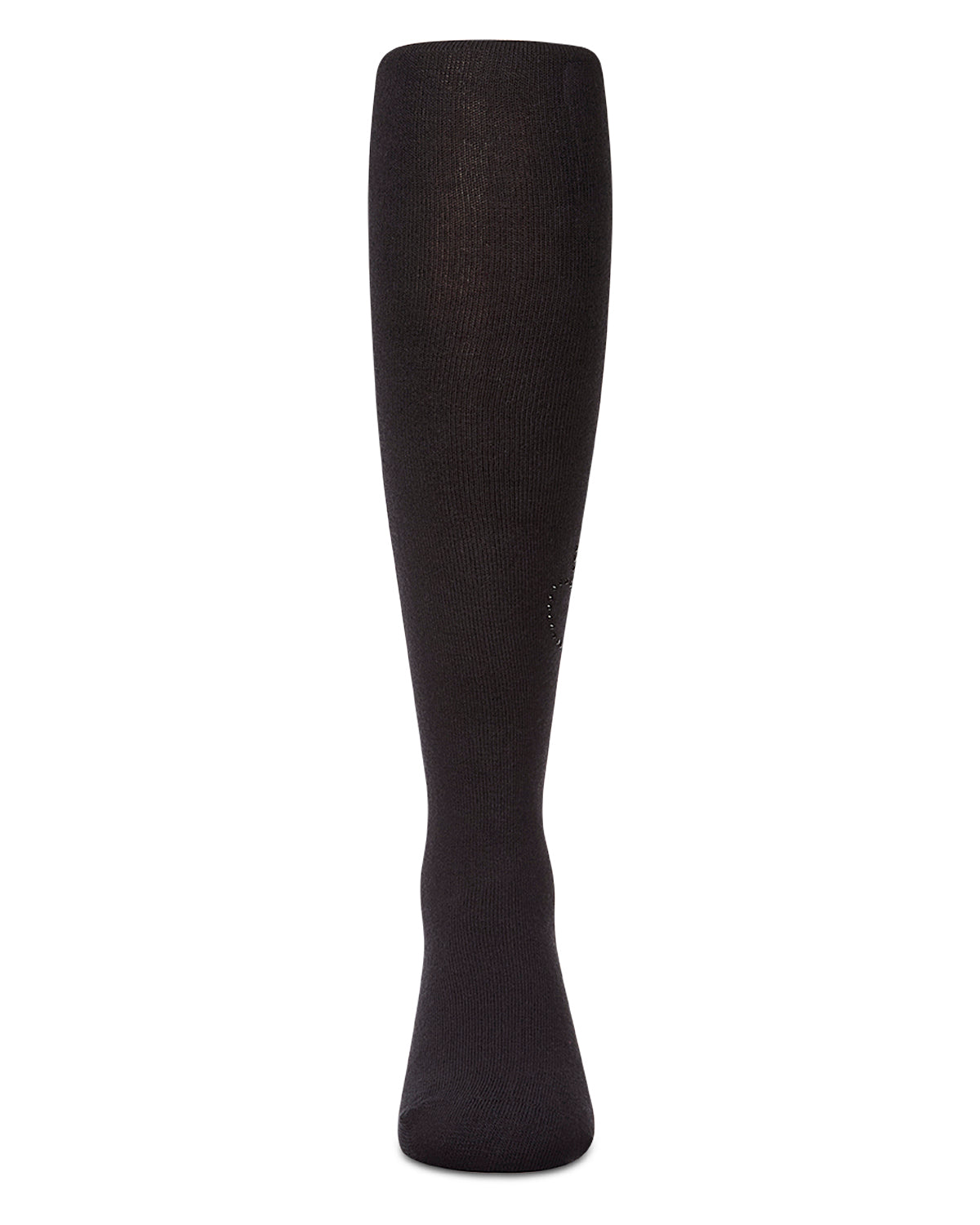 Girls "A+ Apple" Cotton-Rich Opaque Rhinestone-Trimmed Tights