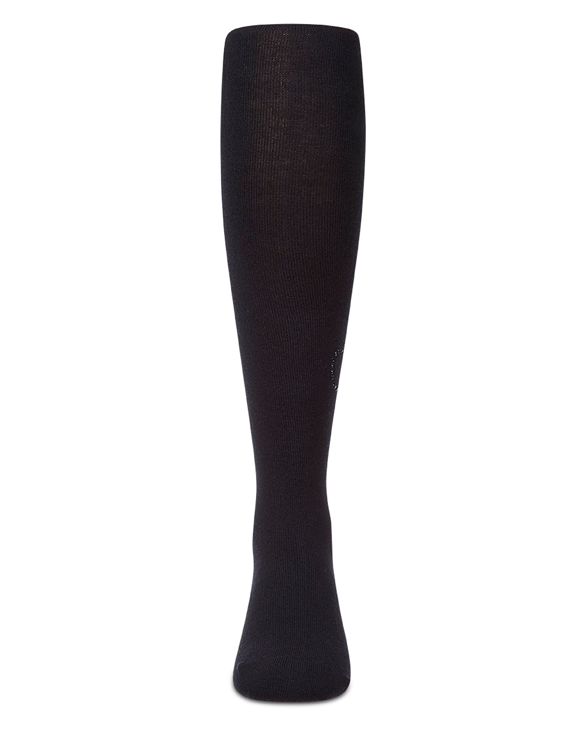 Girls "A+ Apple" Cotton-Rich Opaque Rhinestone-Trimmed Tights