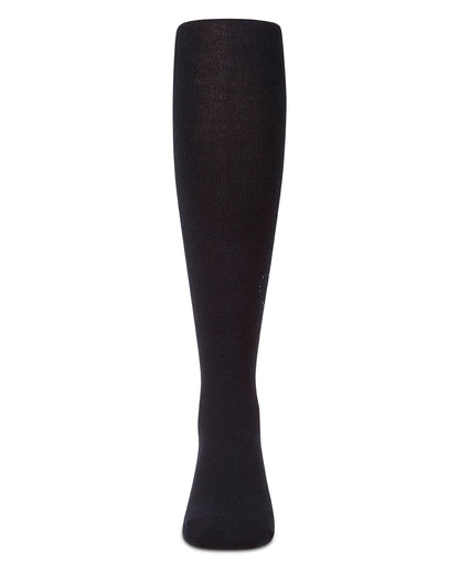 Girls "A+ Apple" Cotton-Rich Opaque Rhinestone-Trimmed Tights