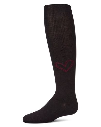 Girls "Heart Pop" Cotton-Rich Fine-Gauge Micro-Rib Sweater Tights