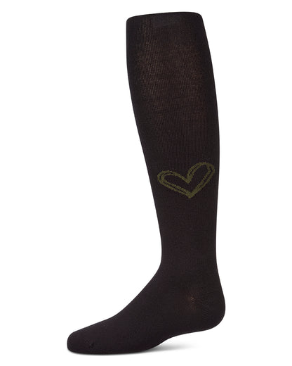 Girls "Heart Pop" Cotton-Rich Fine-Gauge Micro-Rib Sweater Tights