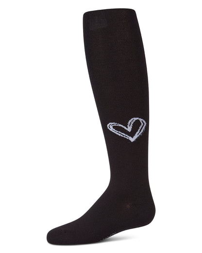 Girls "Heart Pop" Cotton-Rich Fine-Gauge Micro-Rib Sweater Tights