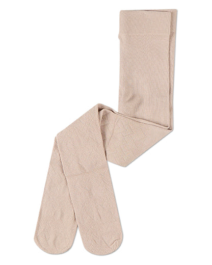Girls Arrow-Patterned Cotton-Rich Lightweight Sweater Tights