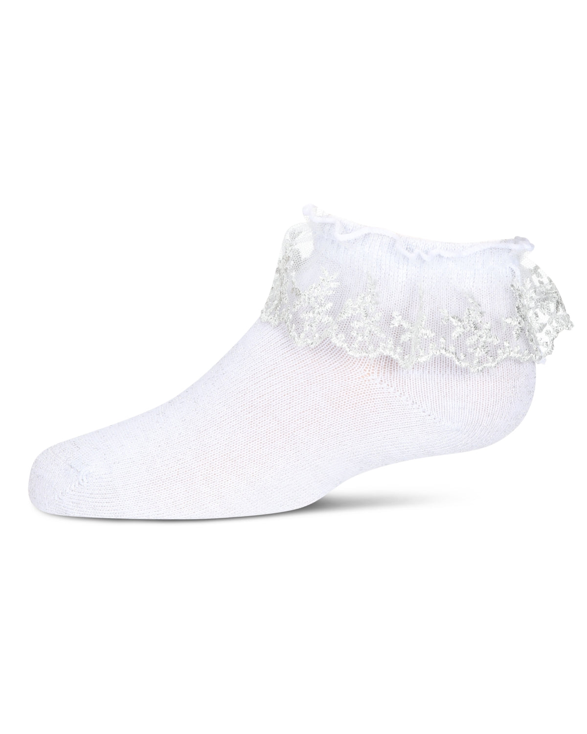 Girls' Step and Shimmer Ruffle Anklet Socks