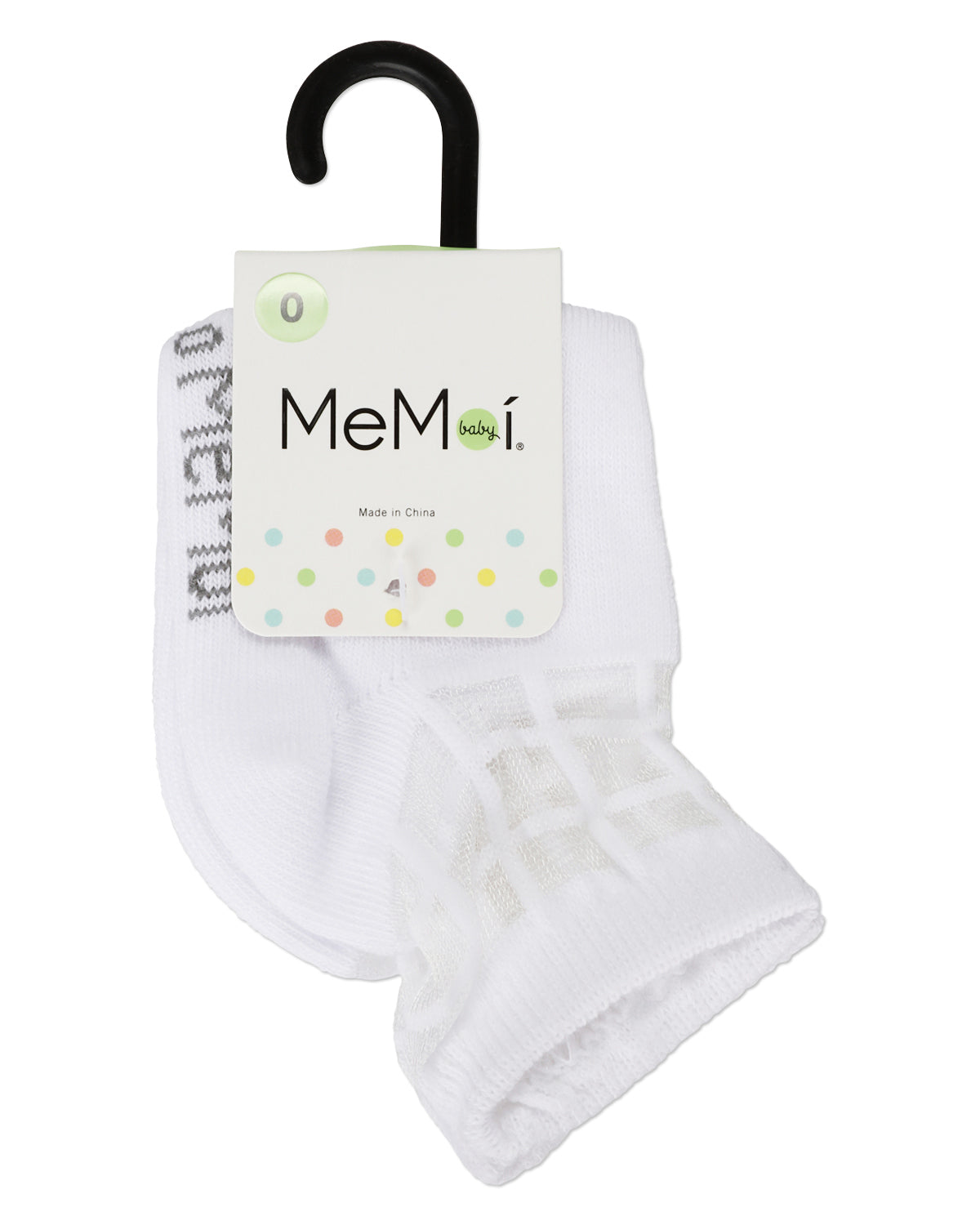 Girls Window Pane Sheer Cotton Blend Socks : Color: White