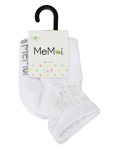 Girls Window Pane Sheer Cotton Blend Socks : Color: White