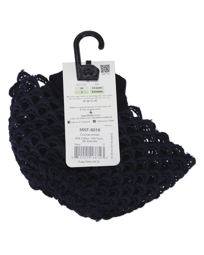 Lacy Loopsy Girls Cotton Blend Anklet Sock : Color: Navy