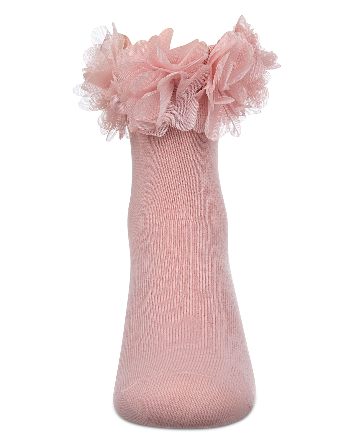 Girls' Floral Halo Cotton Anklet Socks : Color: Blush Pink