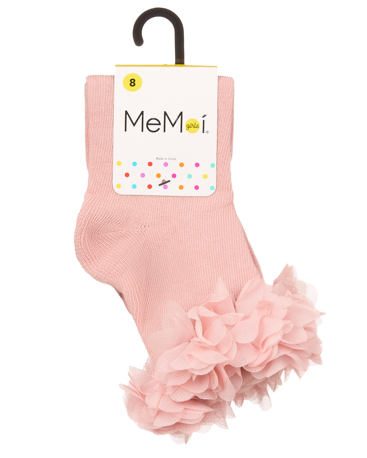 Girls' Floral Halo Cotton Anklet Socks : Color: Blush Pink
