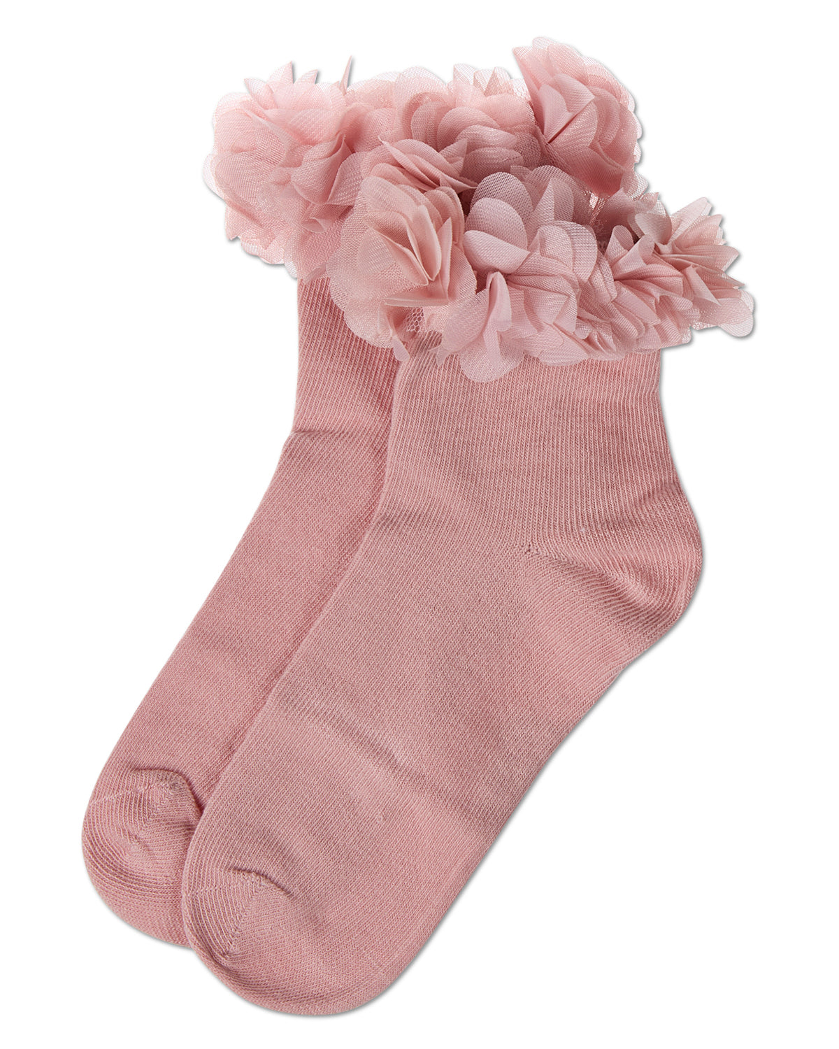 Girls' Floral Halo Cotton Anklet Socks : Color: Blush Pink