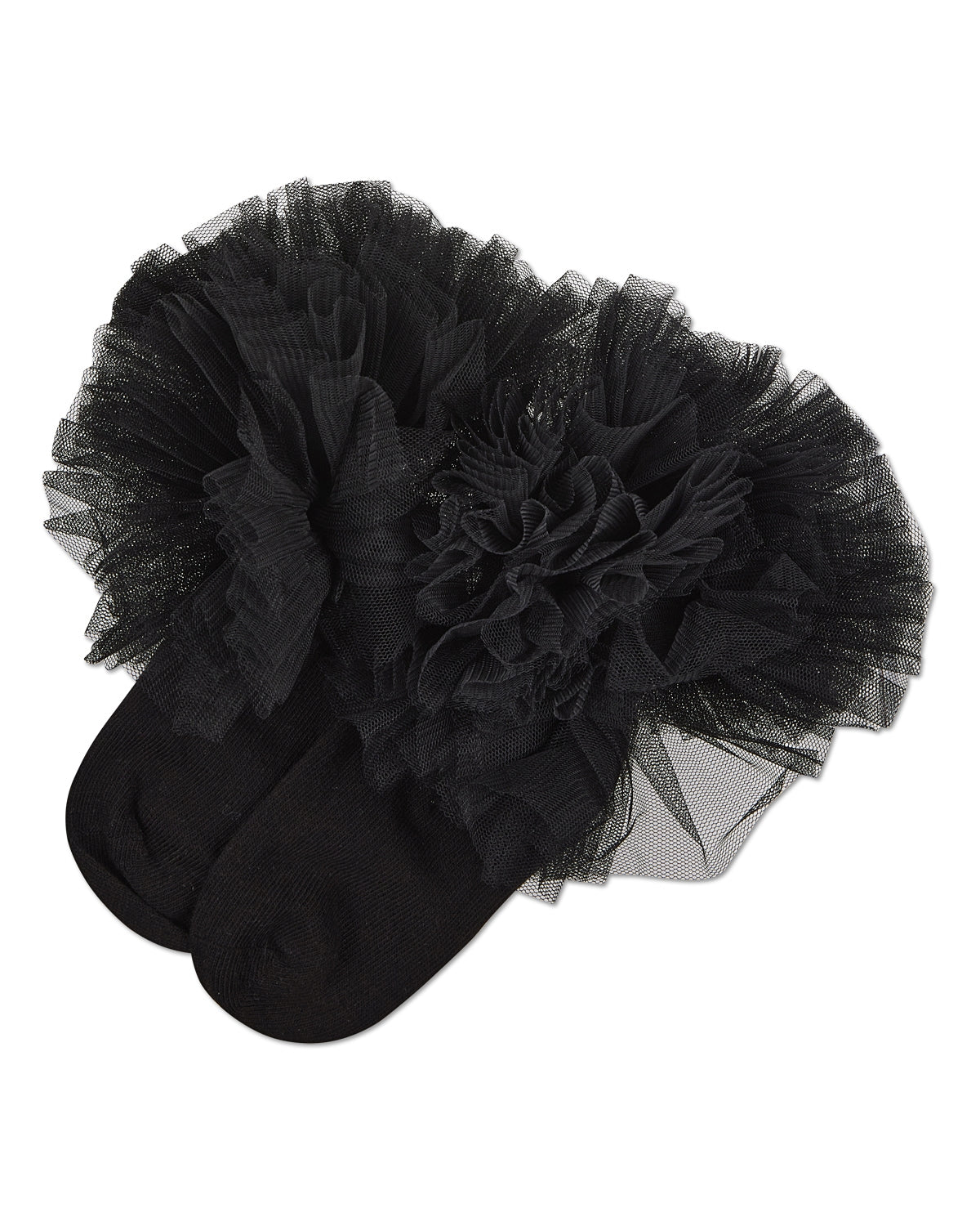 Girls' Oversized Tutu Ballerina Anklet Socks : Color: Black