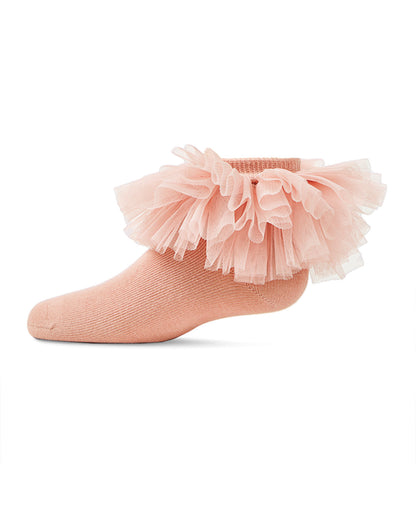 Girls' Oversized Tutu Ballerina Anklet Socks : Color: Blush Pink