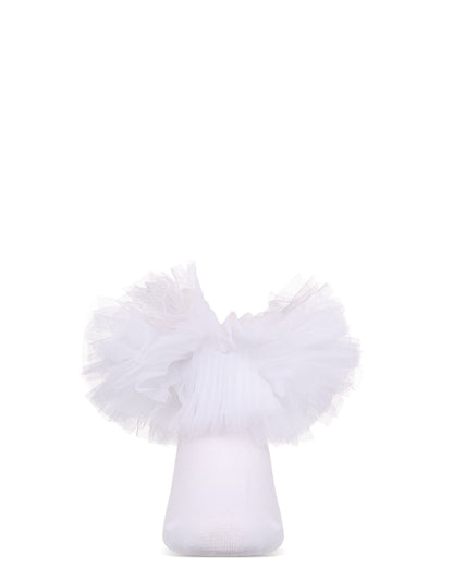 Girls' Oversized Tutu Ballerina Anklet Socks : Color: White