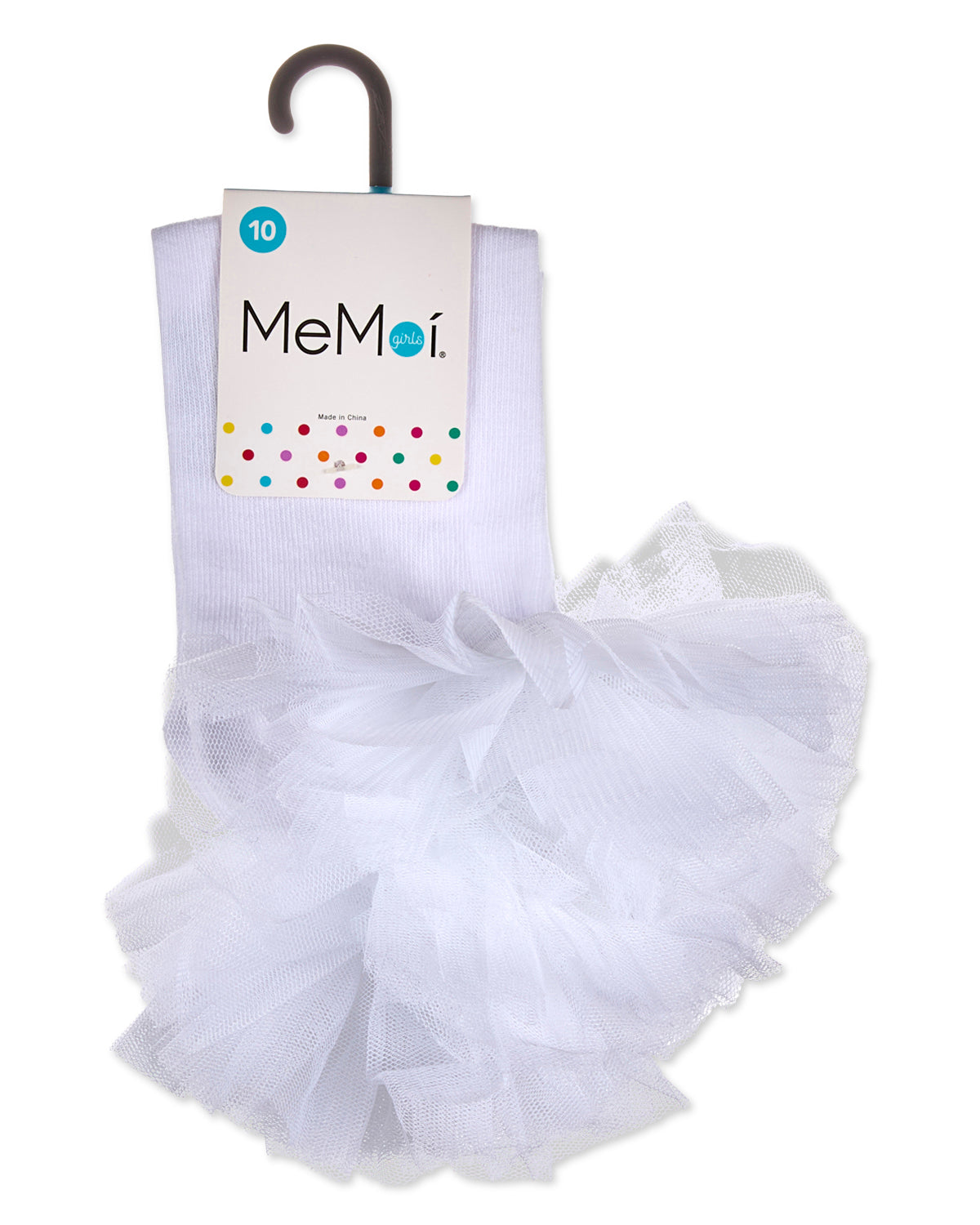 Girls' Oversized Tutu Ballerina Anklet Socks : Color: White