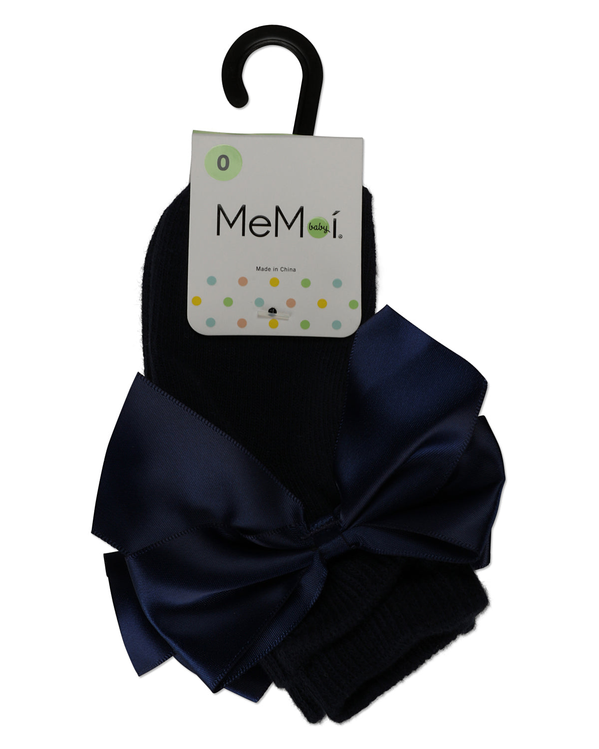 Girls' Silky Side Bow Anklet Socks : Color: Navy