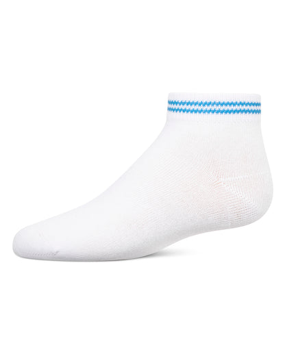 Girls' Ziggy Double Ring Cotton Blend Anklet Sock : Color: Blue