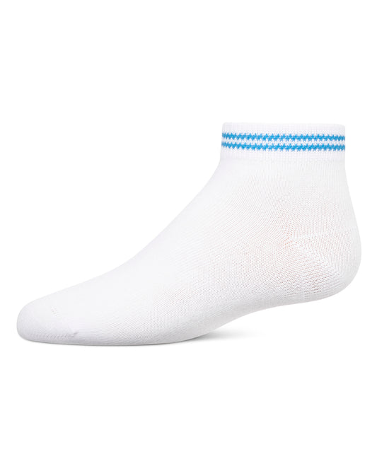 Girls' Ziggy Double Ring Cotton Blend Anklet Sock : Color: Blue