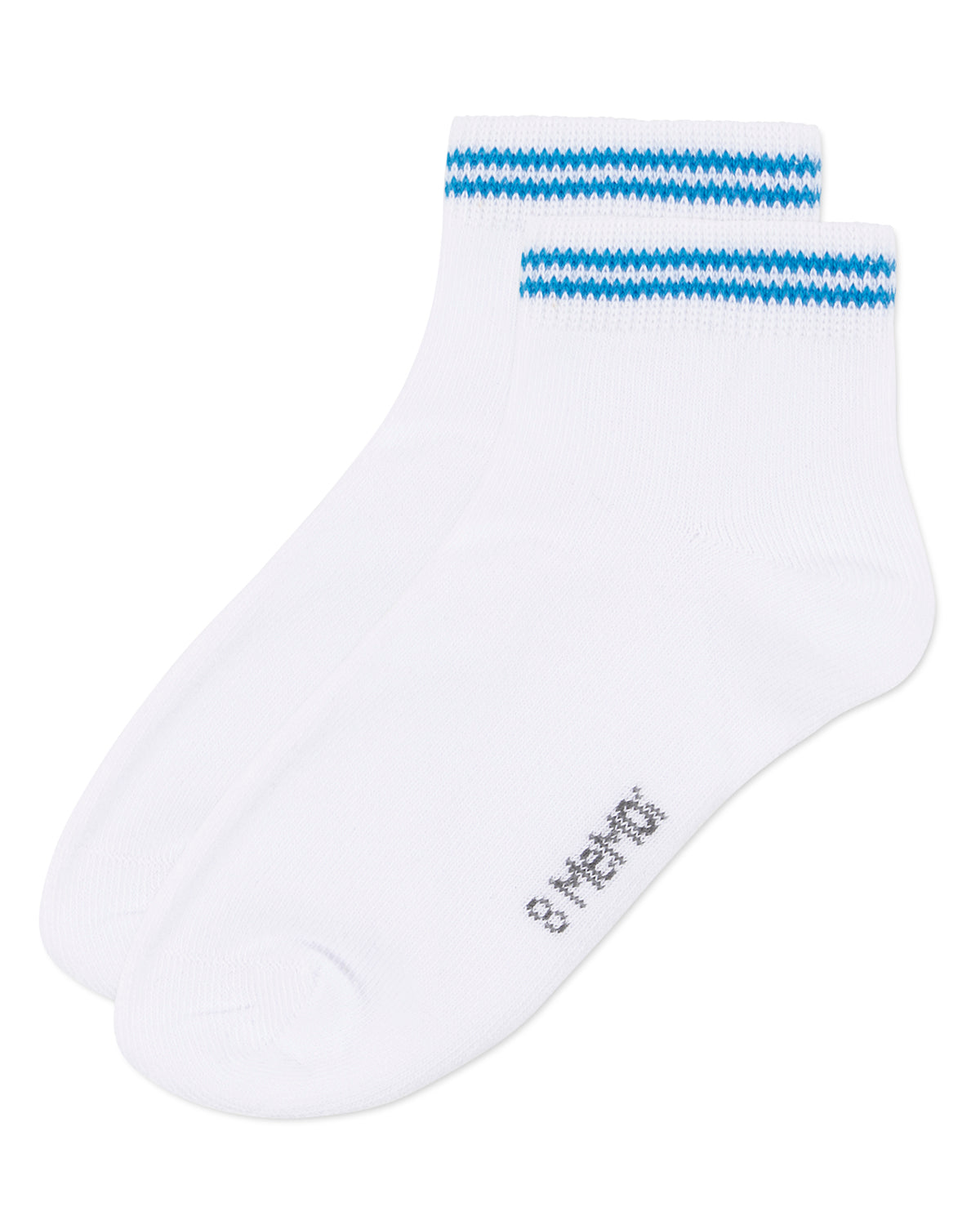 Girls' Ziggy Double Ring Cotton Blend Anklet Sock : Color: Blue