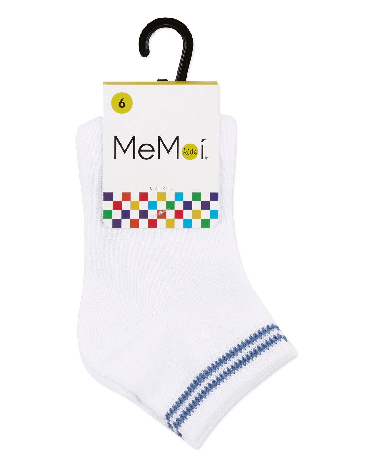 Girls' Ziggy Double Ring Cotton Blend Anklet Sock : Color: Denim