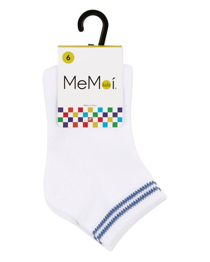 Girls' Ziggy Double Ring Cotton Blend Anklet Sock : Color: Denim