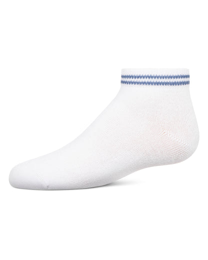 Girls' Ziggy Double Ring Cotton Blend Anklet Sock : Color: Denim