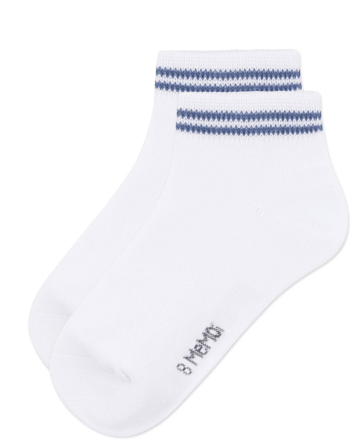 Girls' Ziggy Double Ring Cotton Blend Anklet Sock : Color: Denim