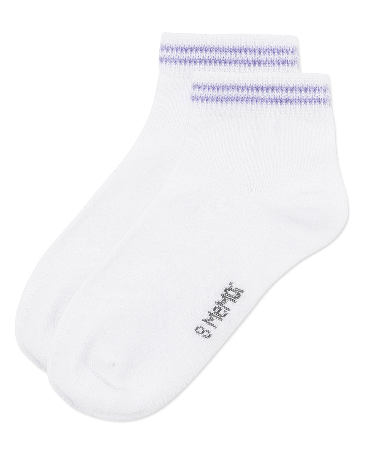 Girls' Ziggy Double Ring Cotton Blend Anklet Sock : Color: Lavender