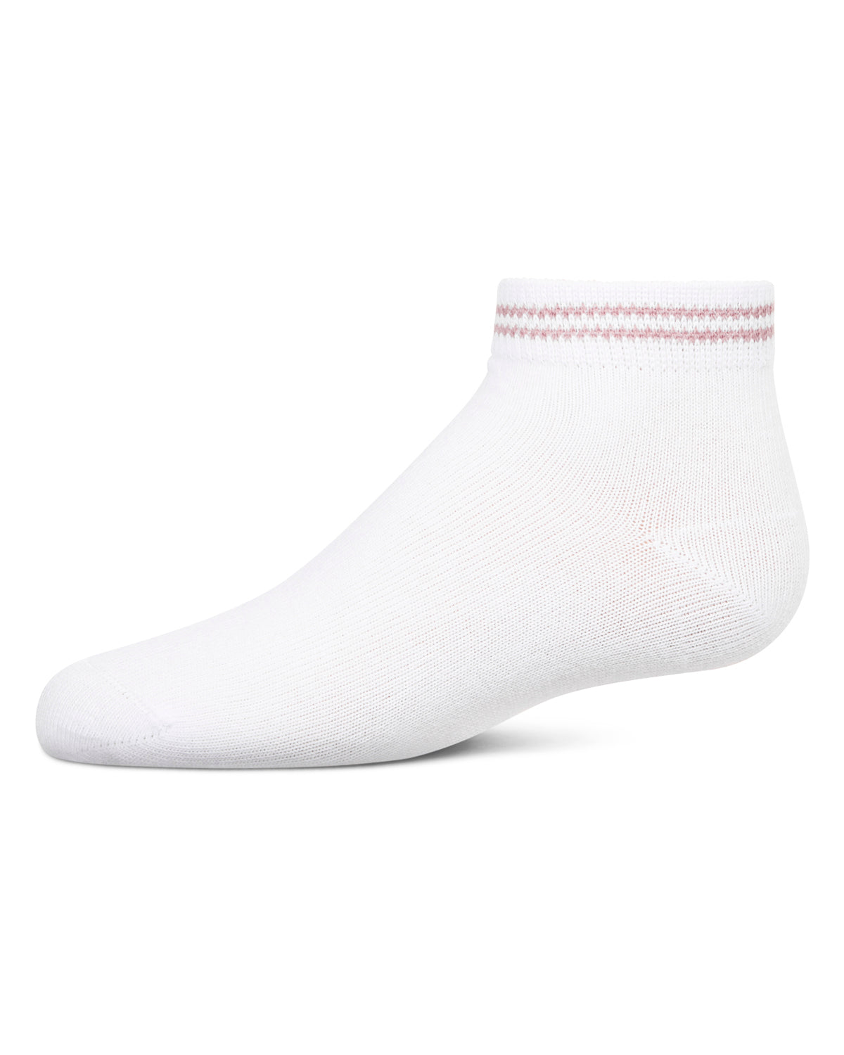 Girls' Ziggy Double Ring Cotton Blend Anklet Sock : Color: Peachy Pink
