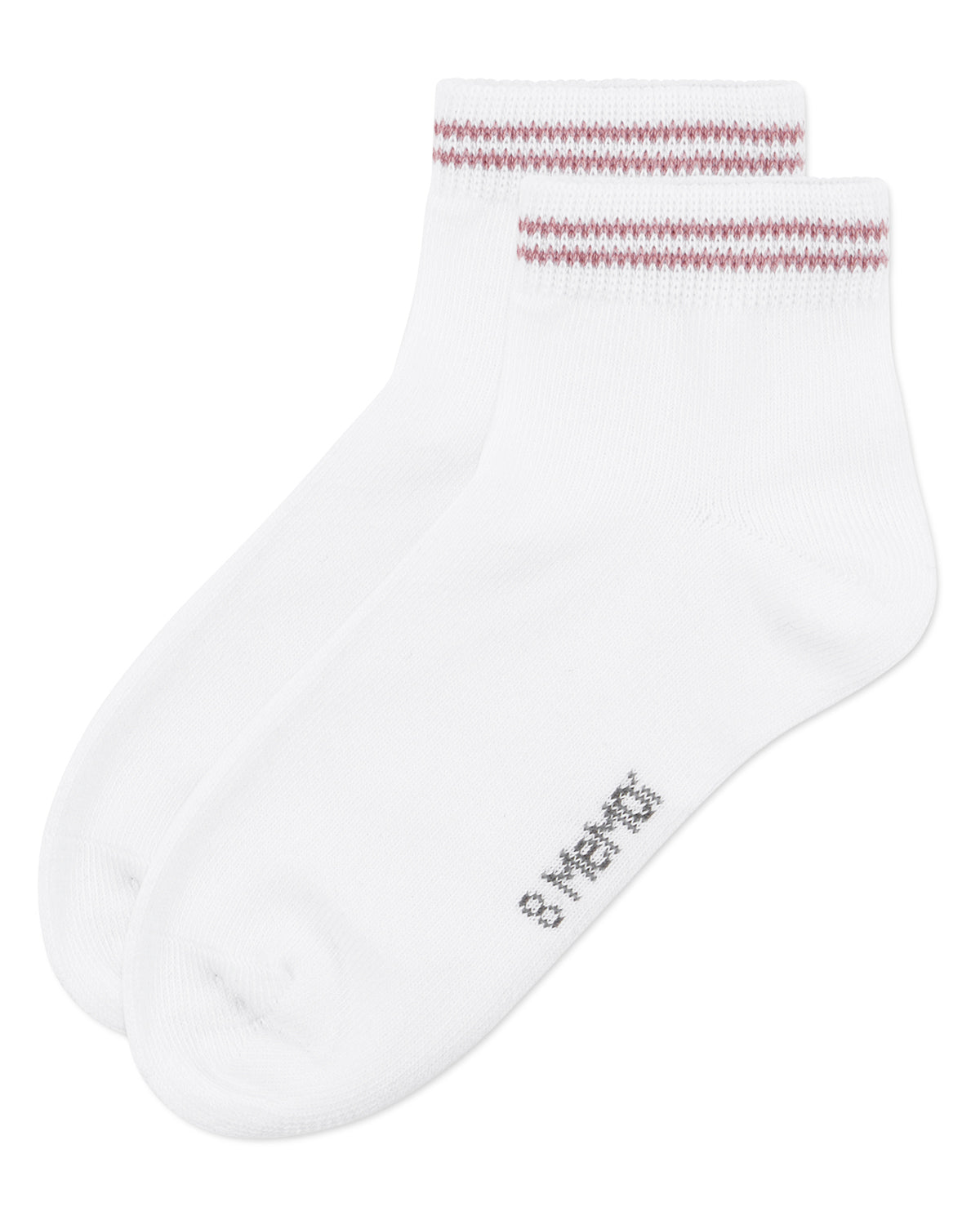 Girls' Ziggy Double Ring Cotton Blend Anklet Sock : Color: Peachy Pink