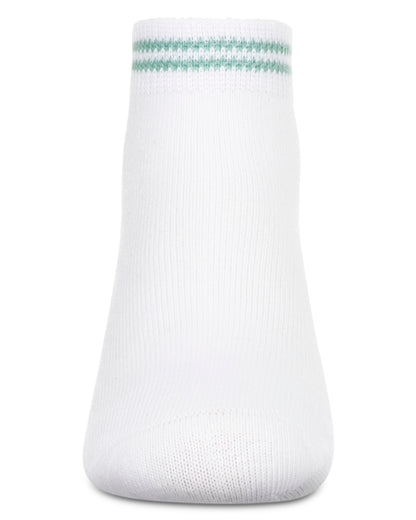 Girls' Ziggy Double Ring Cotton Blend Anklet Sock : Color: Seafoam