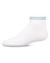 Girls' Ziggy Double Ring Cotton Blend Anklet Sock : Color: Seafoam