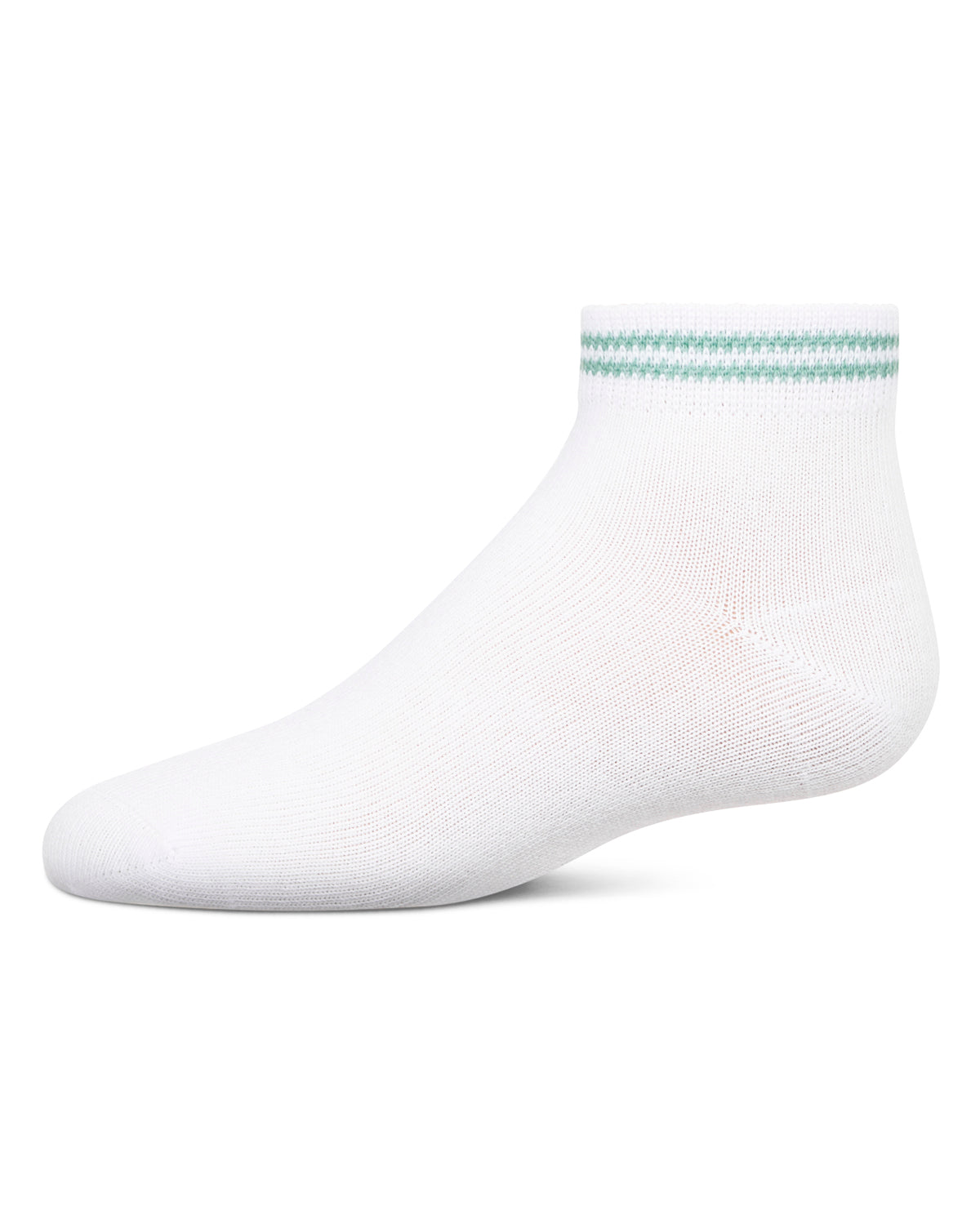 Girls' Ziggy Double Ring Cotton Blend Anklet Sock : Color: Seafoam
