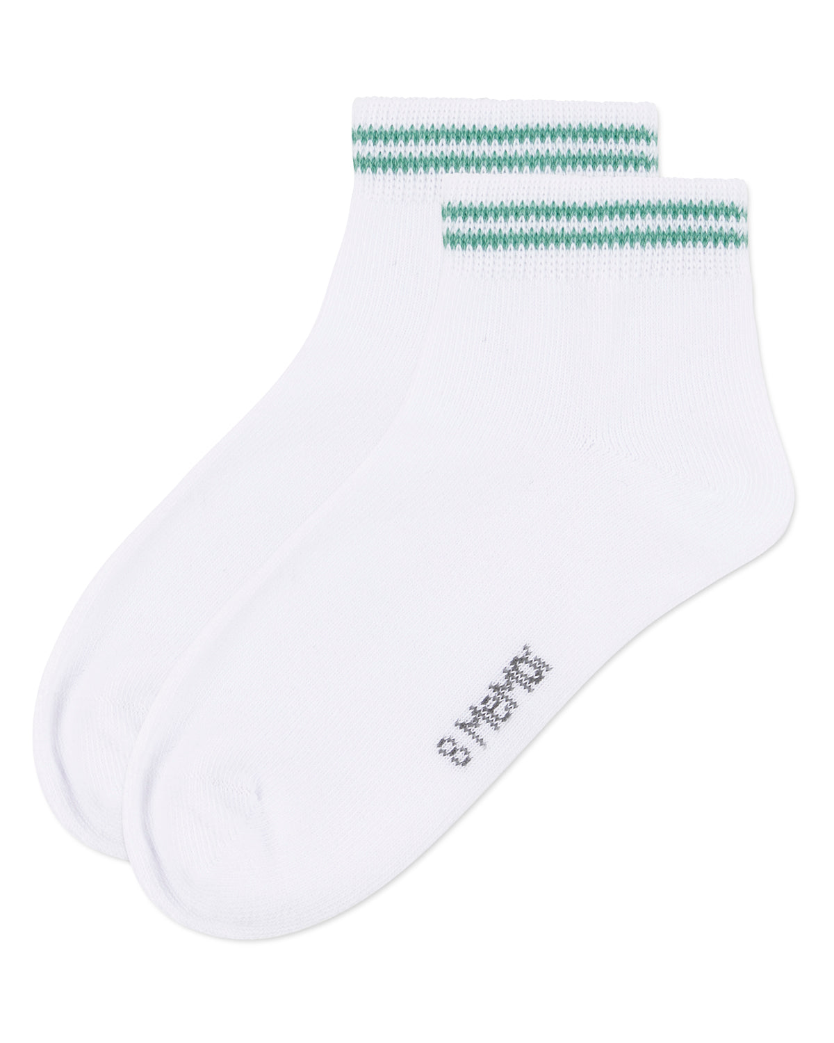 Girls' Ziggy Double Ring Cotton Blend Anklet Sock : Color: Seafoam