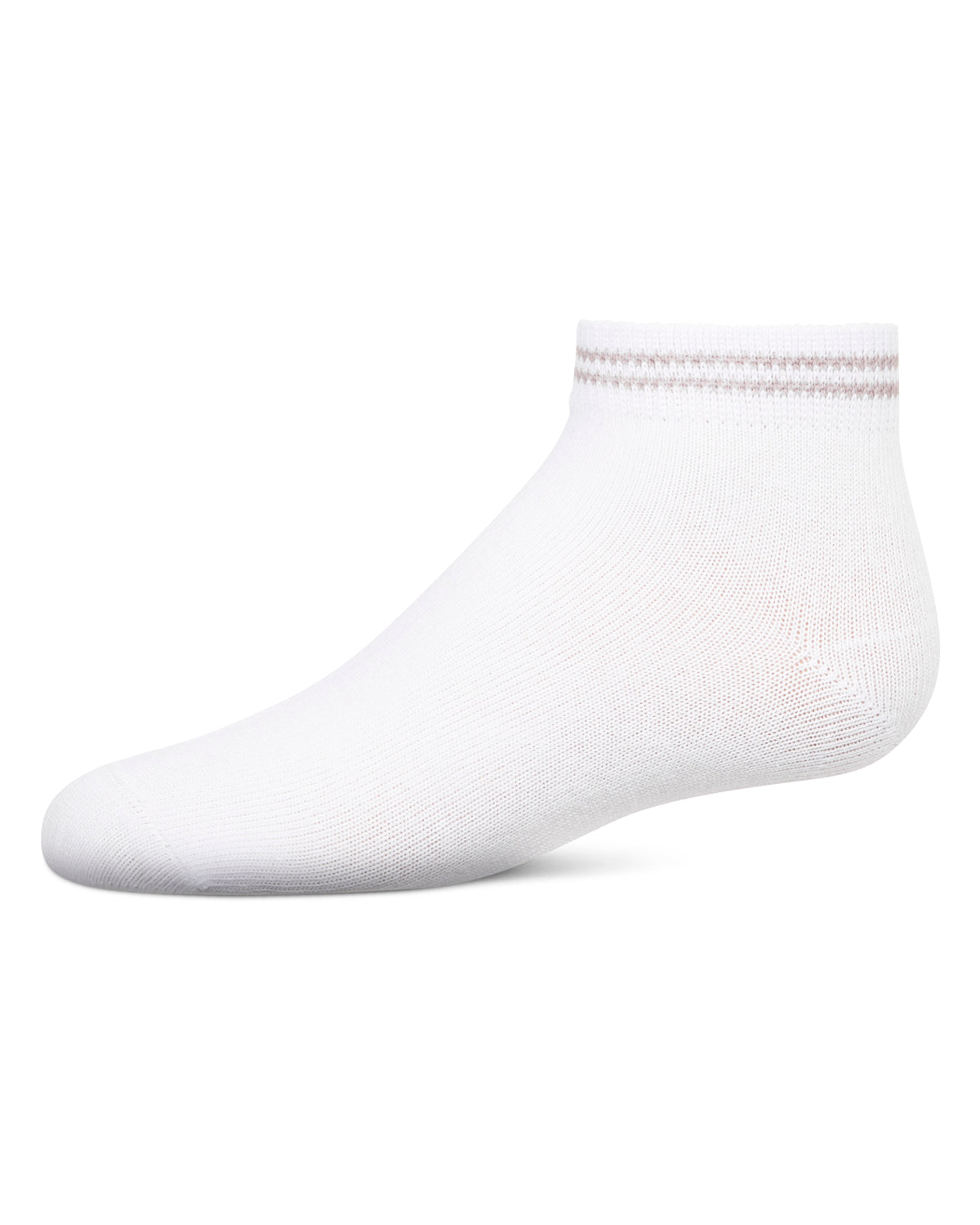 Girls' Ziggy Double Ring Cotton Blend Anklet Sock : Color: Tan
